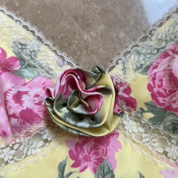 WAYF Yellow Pink Floral Slip Midi Dress. Size M - Picture 5 of 16